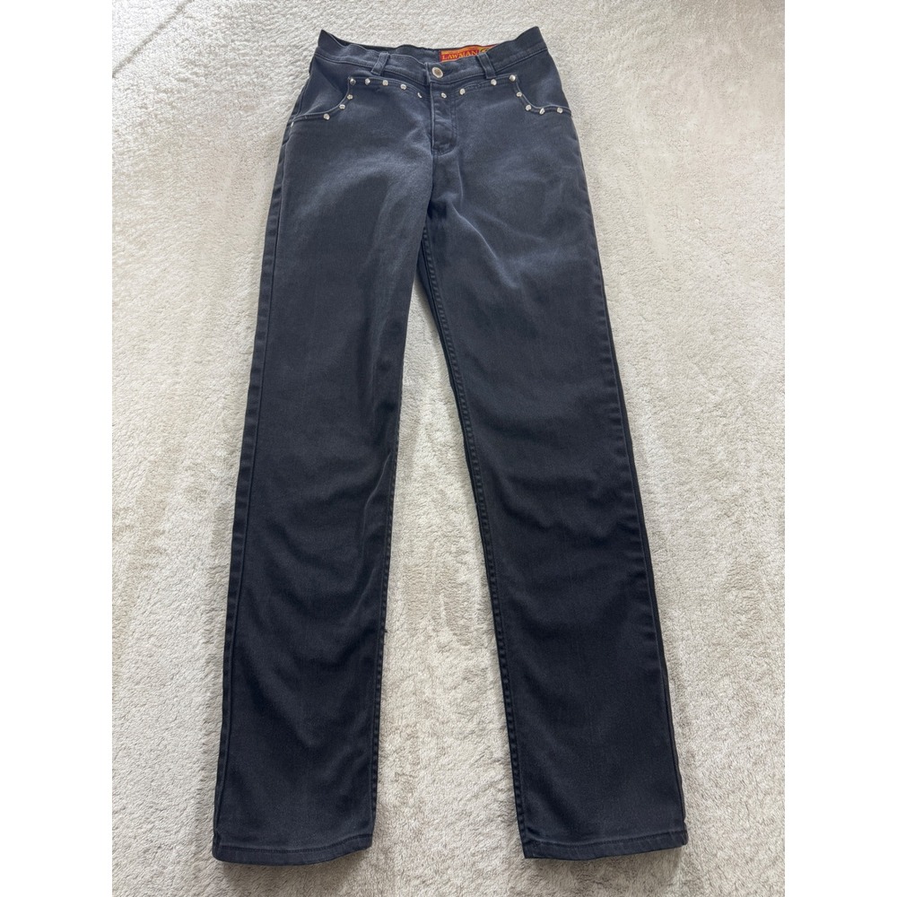 Lawman Womens Slim‎ Fit Studded Western Black Jeans 5 Meas: 25x31
